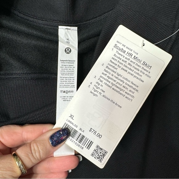 Lululemon Scuba High Rise Mini Skirt Black Size Large XL NWT - Picture 9 of 9